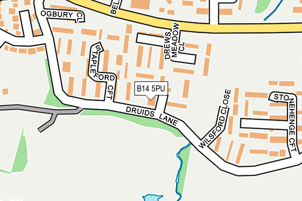 B14 5PU map - OS OpenMap – Local (Ordnance Survey)