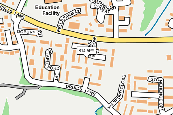 B14 5PY map - OS OpenMap – Local (Ordnance Survey)