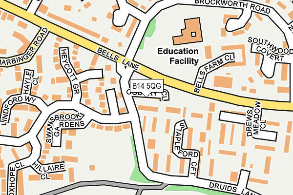 B14 5QG map - OS OpenMap – Local (Ordnance Survey)