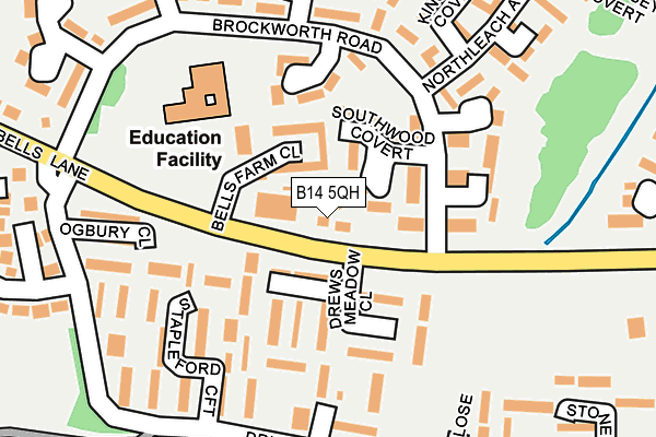 B14 5QH map - OS OpenMap – Local (Ordnance Survey)