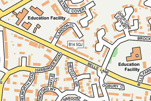 B14 5QJ map - OS OpenMap – Local (Ordnance Survey)