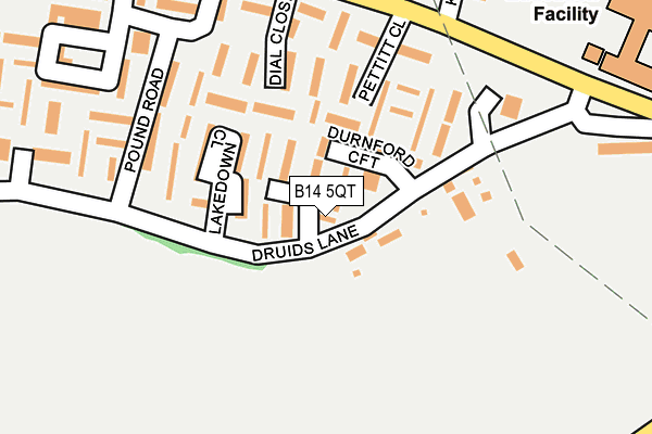 B14 5QT map - OS OpenMap – Local (Ordnance Survey)