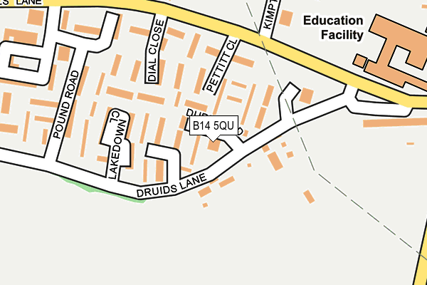 B14 5QU map - OS OpenMap – Local (Ordnance Survey)