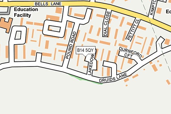 B14 5QY map - OS OpenMap – Local (Ordnance Survey)