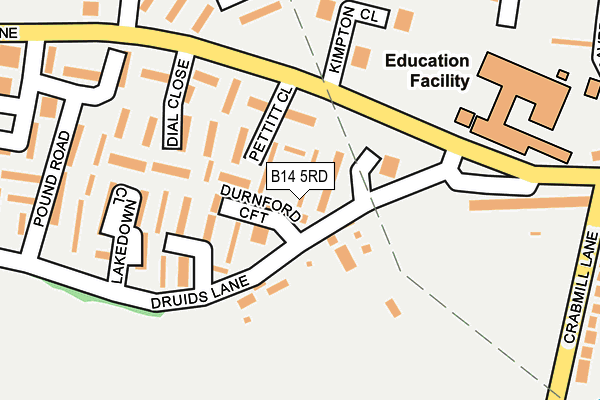 B14 5RD map - OS OpenMap – Local (Ordnance Survey)