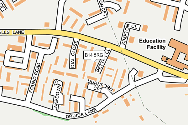 B14 5RG map - OS OpenMap – Local (Ordnance Survey)