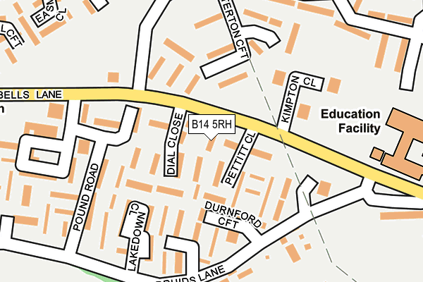 B14 5RH map - OS OpenMap – Local (Ordnance Survey)