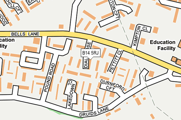 B14 5RJ map - OS OpenMap – Local (Ordnance Survey)