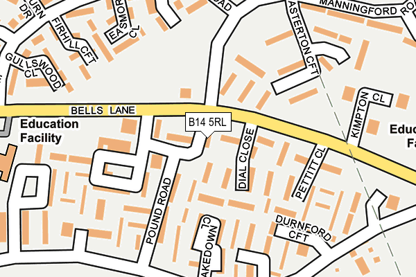 B14 5RL map - OS OpenMap – Local (Ordnance Survey)