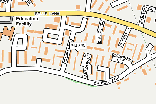 B14 5RN map - OS OpenMap – Local (Ordnance Survey)