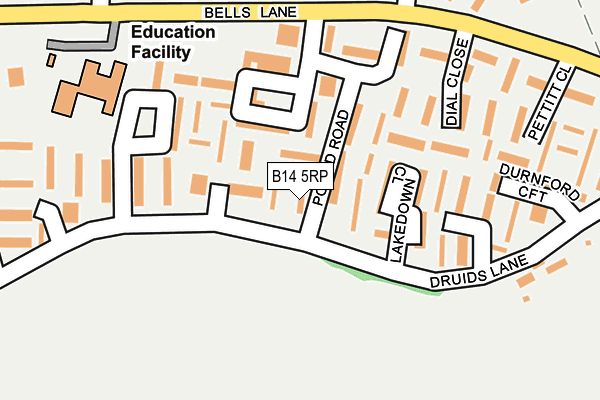 B14 5RP map - OS OpenMap – Local (Ordnance Survey)