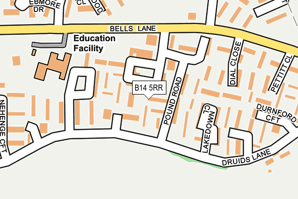 B14 5RR map - OS OpenMap – Local (Ordnance Survey)