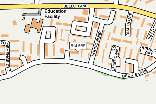 B14 5RS map - OS OpenMap – Local (Ordnance Survey)