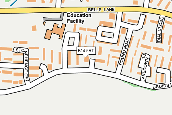 B14 5RT map - OS OpenMap – Local (Ordnance Survey)