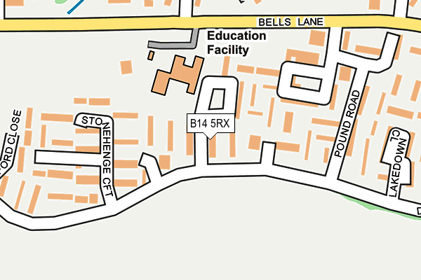 B14 5RX map - OS OpenMap – Local (Ordnance Survey)