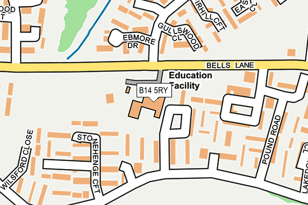 B14 5RY map - OS OpenMap – Local (Ordnance Survey)