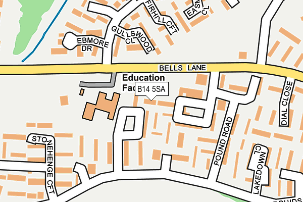 B14 5SA map - OS OpenMap – Local (Ordnance Survey)