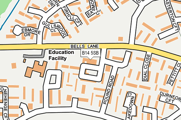 B14 5SB map - OS OpenMap – Local (Ordnance Survey)