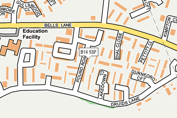 B14 5SF map - OS OpenMap – Local (Ordnance Survey)