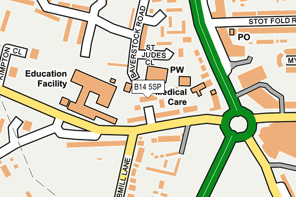 B14 5SP map - OS OpenMap – Local (Ordnance Survey)