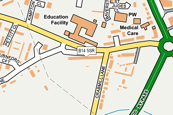 B14 5SR map - OS OpenMap – Local (Ordnance Survey)