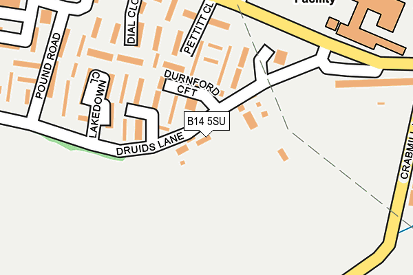 B14 5SU map - OS OpenMap – Local (Ordnance Survey)