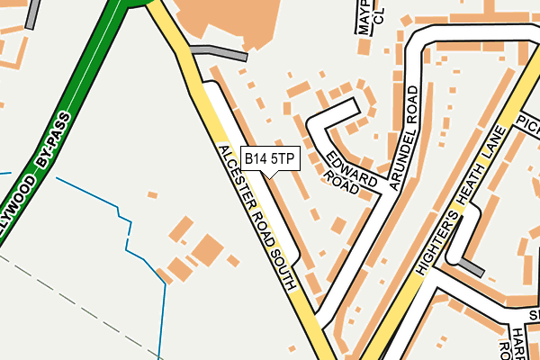 B14 5TP map - OS OpenMap – Local (Ordnance Survey)