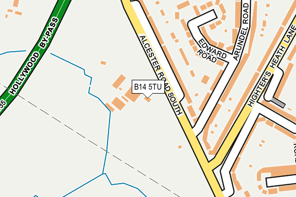 B14 5TU map - OS OpenMap – Local (Ordnance Survey)