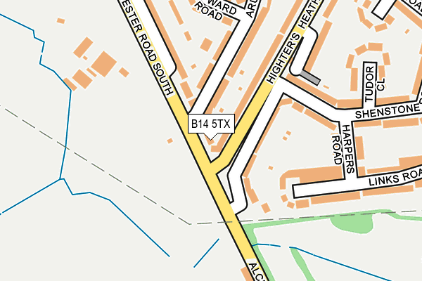 B14 5TX map - OS OpenMap – Local (Ordnance Survey)