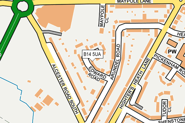 B14 5UA map - OS OpenMap – Local (Ordnance Survey)