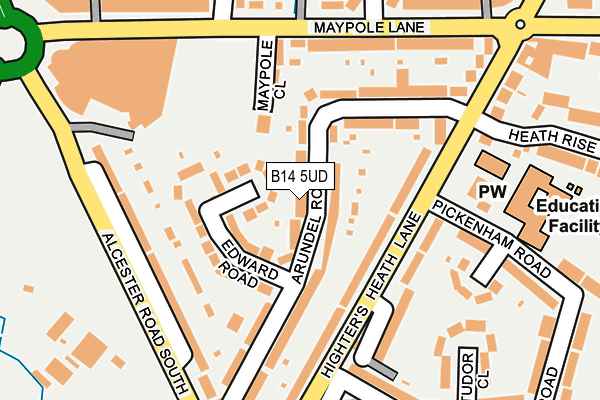 B14 5UD map - OS OpenMap – Local (Ordnance Survey)