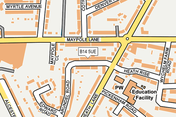 B14 5UE map - OS OpenMap – Local (Ordnance Survey)