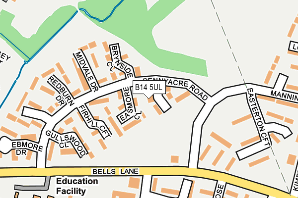 B14 5UL map - OS OpenMap – Local (Ordnance Survey)