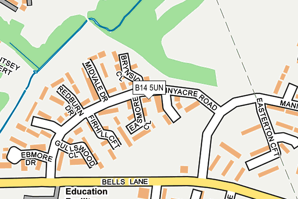 B14 5UN map - OS OpenMap – Local (Ordnance Survey)