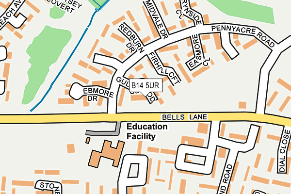 B14 5UR map - OS OpenMap – Local (Ordnance Survey)