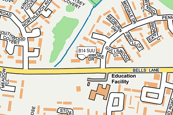 B14 5UU map - OS OpenMap – Local (Ordnance Survey)