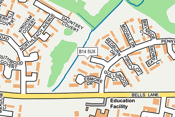 B14 5UX map - OS OpenMap – Local (Ordnance Survey)