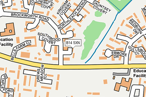 B14 5XN map - OS OpenMap – Local (Ordnance Survey)