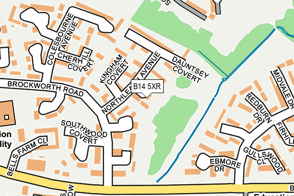 B14 5XR map - OS OpenMap – Local (Ordnance Survey)