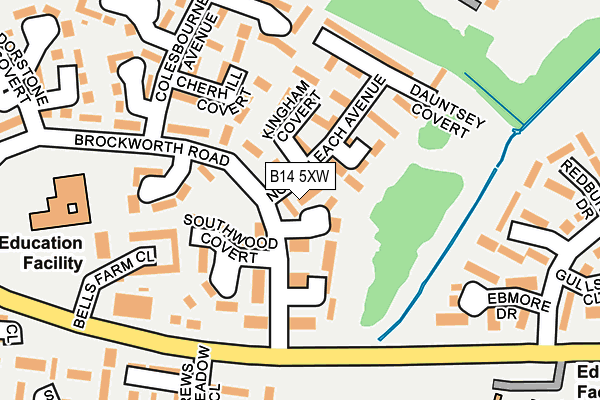 B14 5XW map - OS OpenMap – Local (Ordnance Survey)