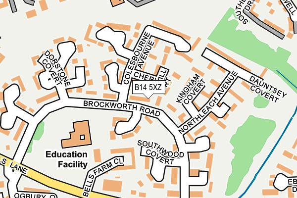 B14 5XZ map - OS OpenMap – Local (Ordnance Survey)