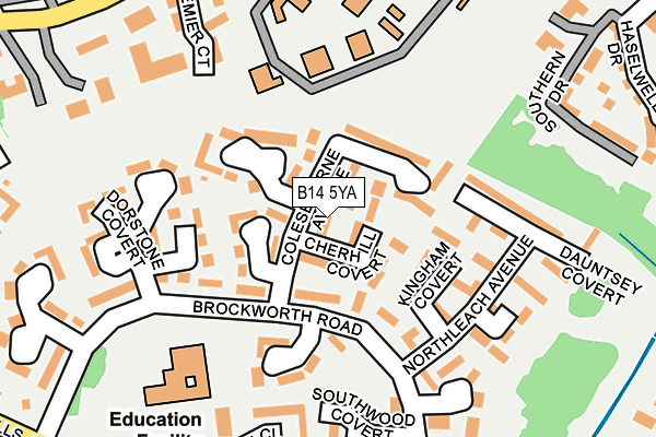 B14 5YA map - OS OpenMap – Local (Ordnance Survey)