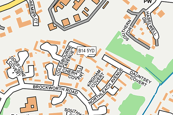 B14 5YD map - OS OpenMap – Local (Ordnance Survey)