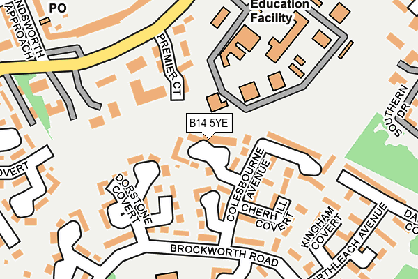 B14 5YE map - OS OpenMap – Local (Ordnance Survey)