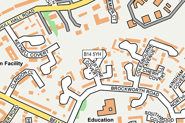 B14 5YH map - OS OpenMap – Local (Ordnance Survey)