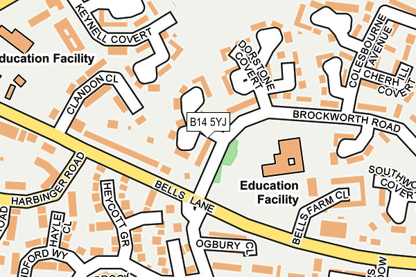 B14 5YJ map - OS OpenMap – Local (Ordnance Survey)