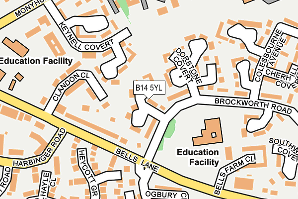 B14 5YL map - OS OpenMap – Local (Ordnance Survey)