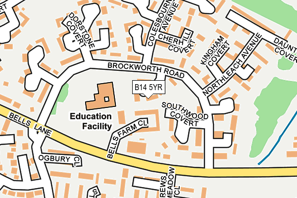 B14 5YR map - OS OpenMap – Local (Ordnance Survey)