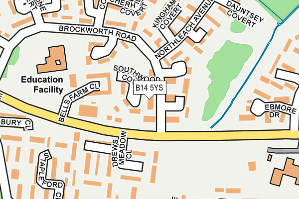 B14 5YS map - OS OpenMap – Local (Ordnance Survey)