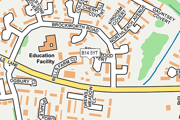 B14 5YT map - OS OpenMap – Local (Ordnance Survey)